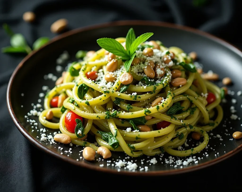 Pesto Pasta Primavera with Artichokes