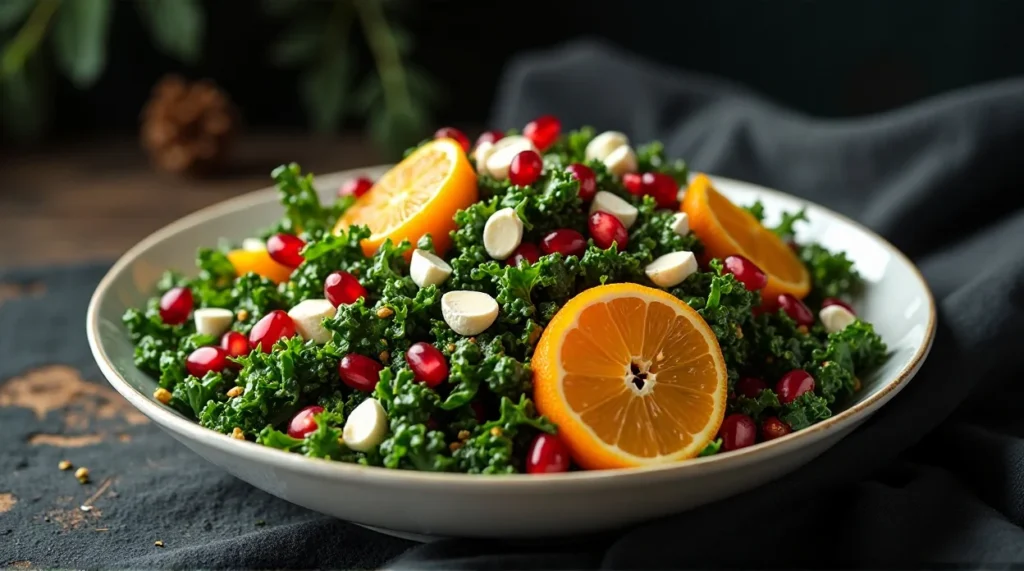 Pomegranate Kale Salad with Citrus Dressing