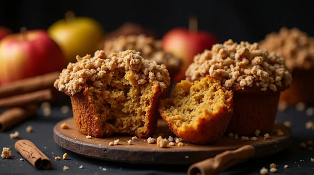 Pumpkin Apple Streusel Muffins