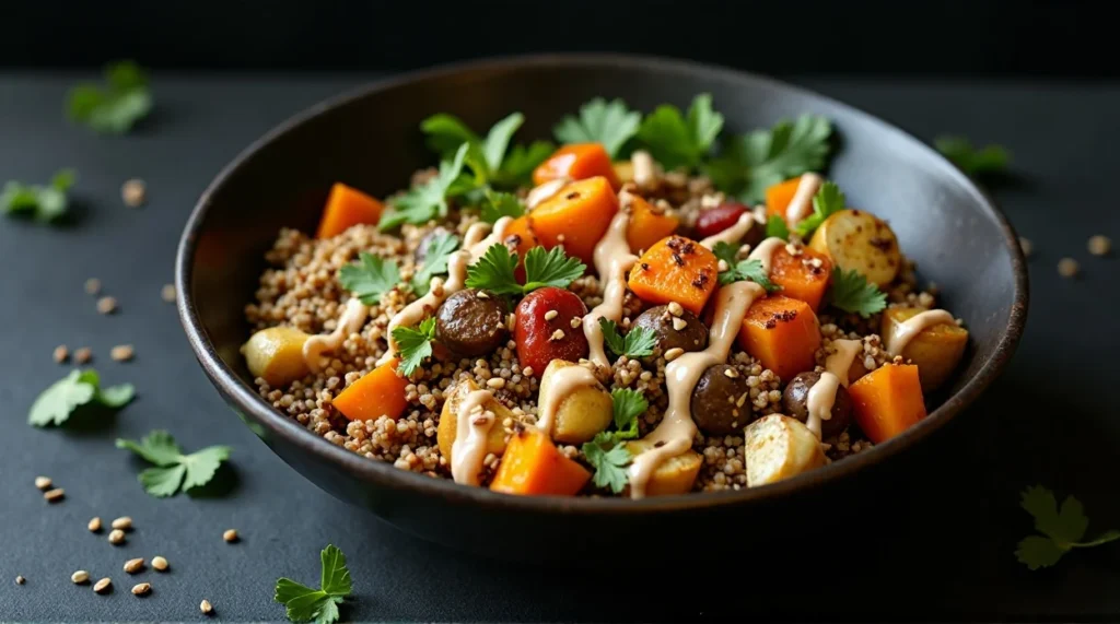 Quinoa Veggie Bowl with Tahini Drizzle