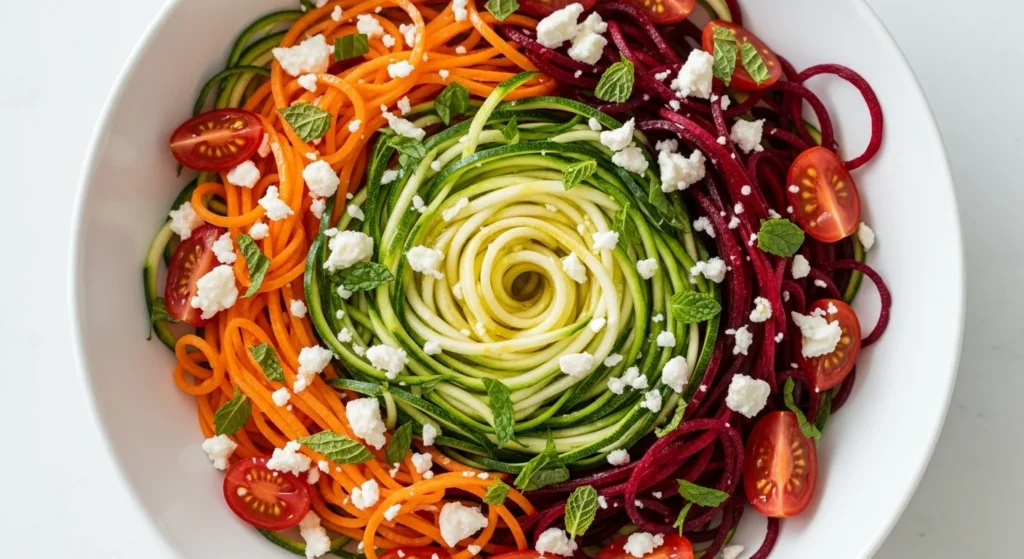 Rainbow Veggie Spiral Salad