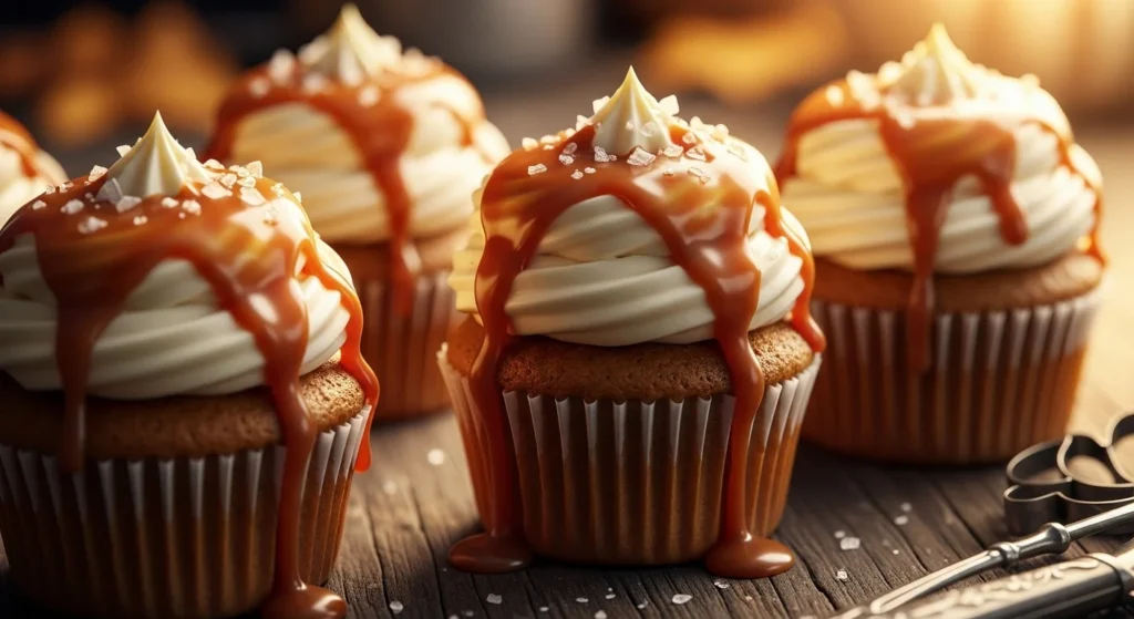 Salted Caramel Pumpkin Cupcakes