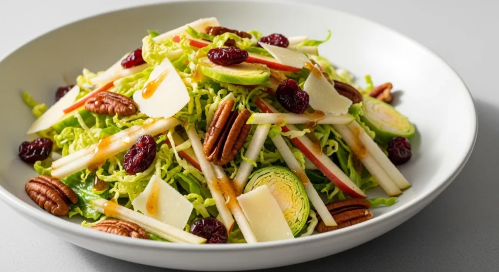 Shaved Brussels Sprout Slaw with Apples & Pecans