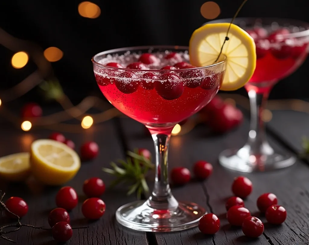 Sparkling Prosecco Cranberry Lemon Drop Martini