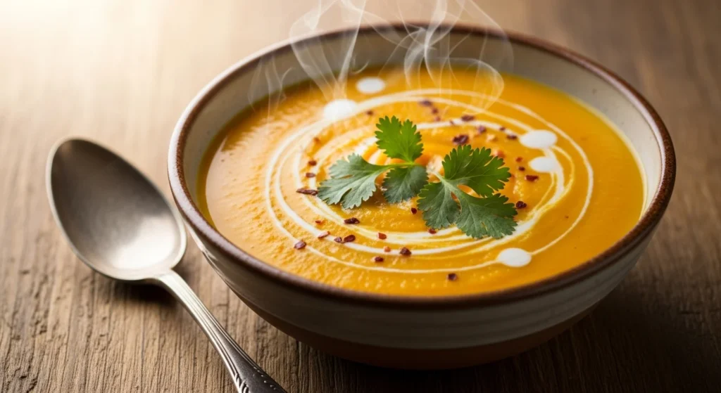 Spicy Butternut Squash Soup with a Coconut Kick