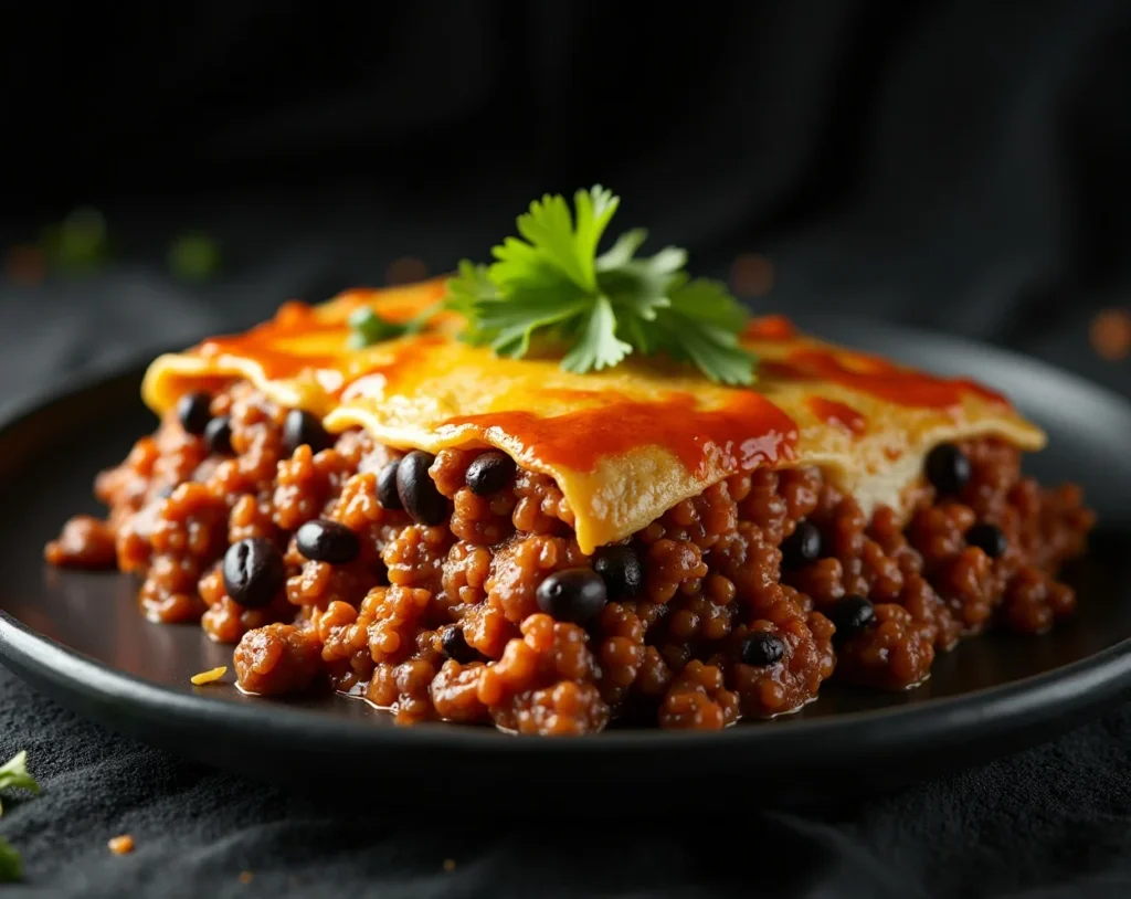 Spicy Enchilada Casserole Stack