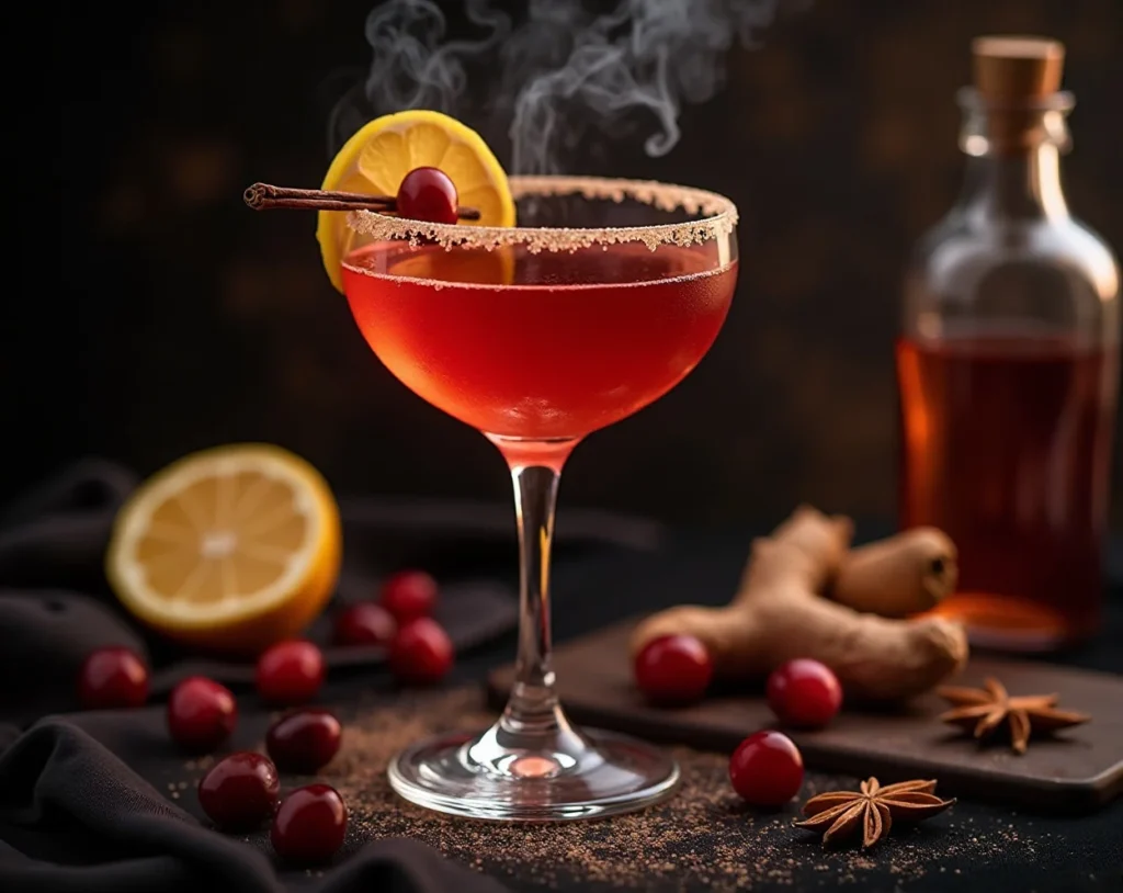 Spicy Ginger Cranberry Lemon Drop Martini