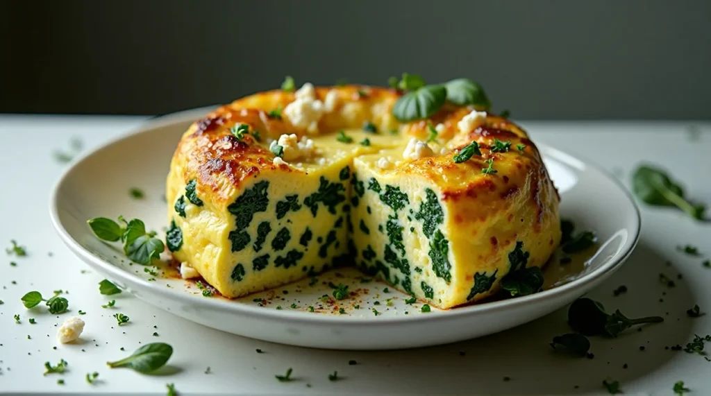 Spinach and Feta Veggie Egg Casserole