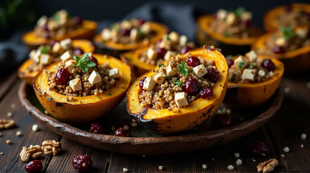 Stuffed Acorn Squash with Quinoa and Cranberries