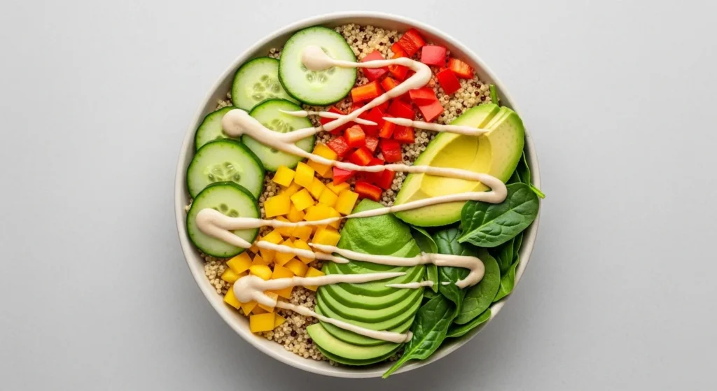 Veggie-Packed Quinoa Bowl with Tahini Dressing