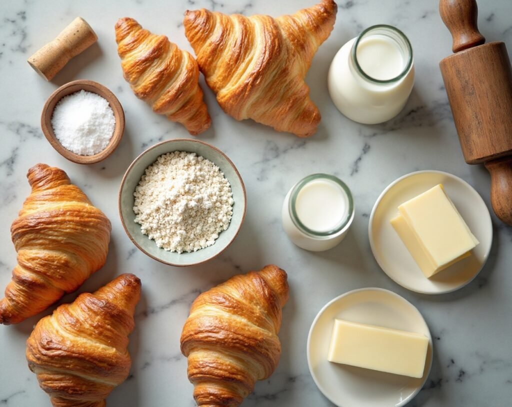 Buttery French Croissants ingredients