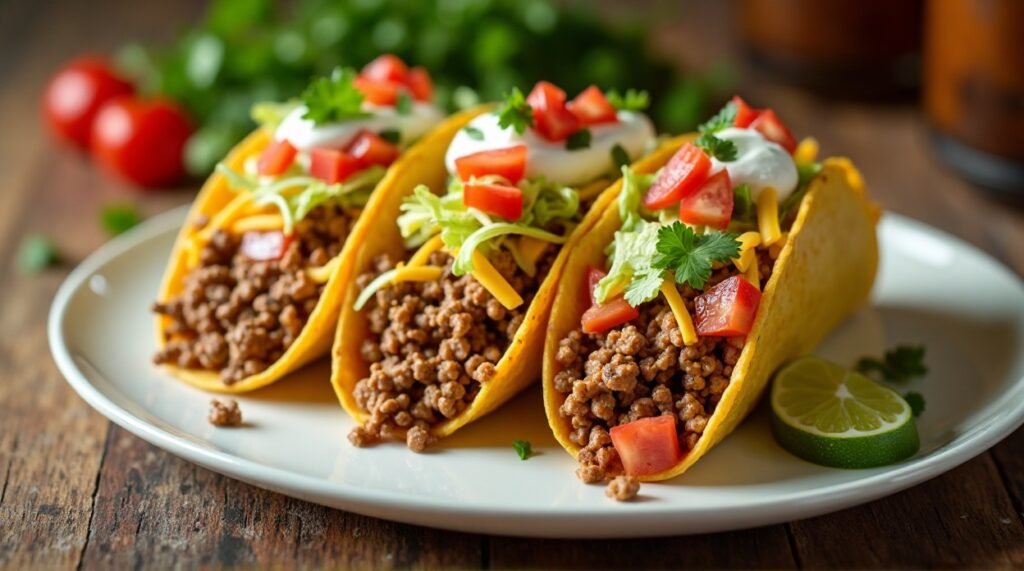 Three Beef Tacos