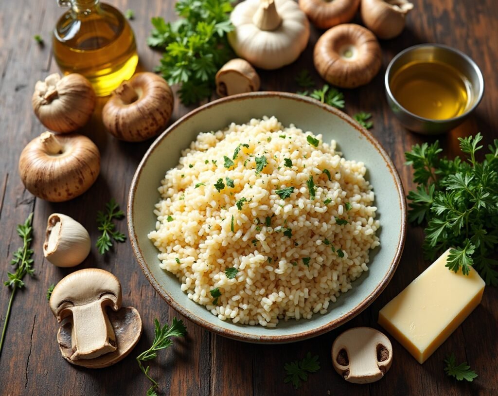Creamy Mushroom Risotto ingredients