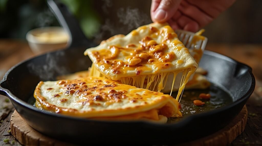 cheese-chicken-Quesadillas-cooking