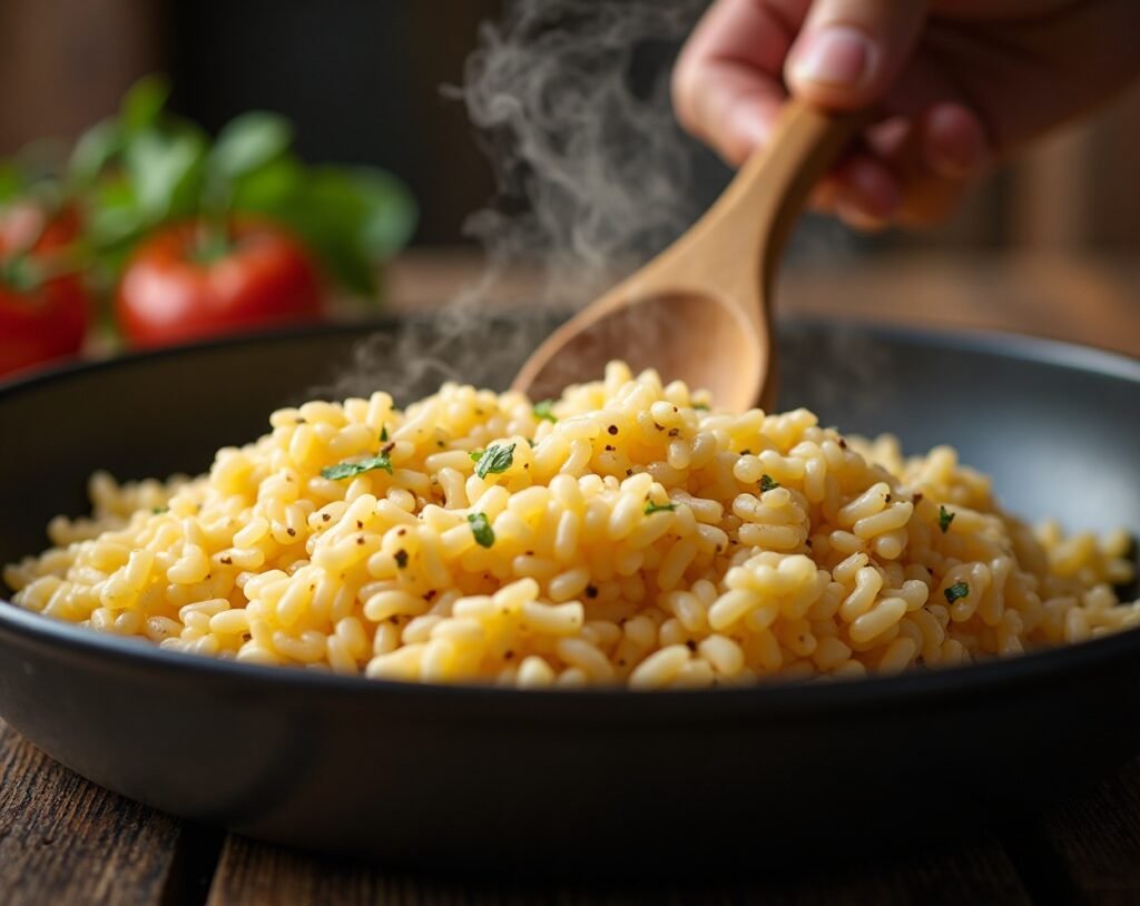 Creamy Mushroom Risotto cooking process