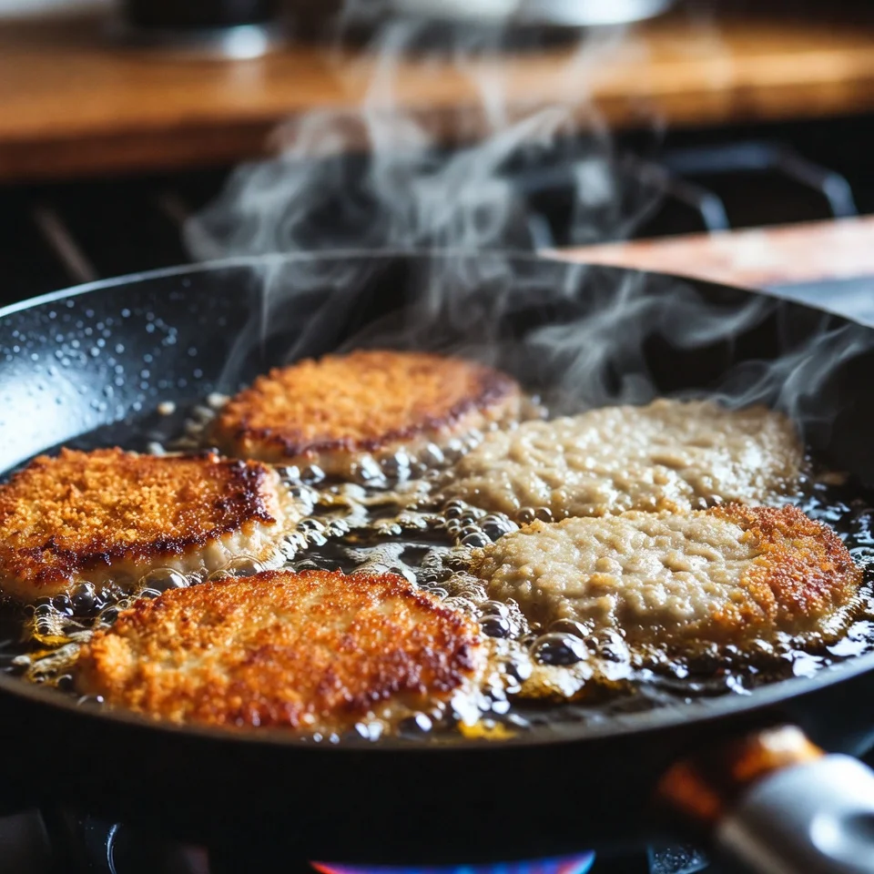 Crispy Classic German Schnitzel prying