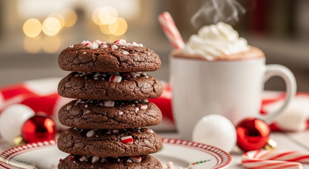 Peppermint Hot Chocolate Cookies