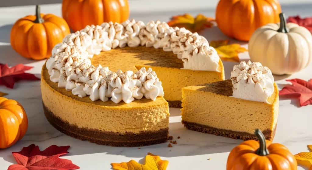 Pumpkin Spice Cheesecake with Gingersnap Crust
