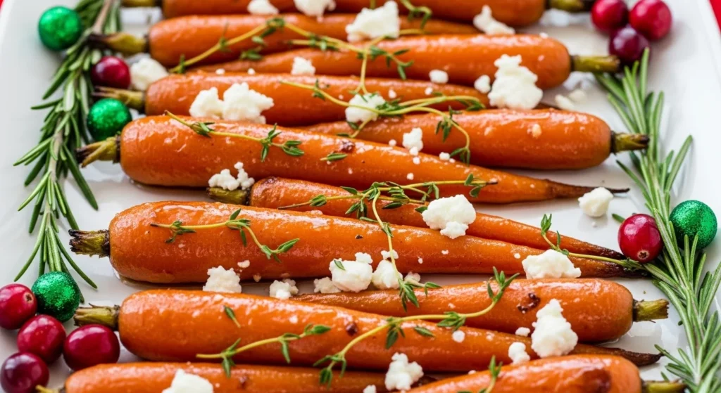 Maple-Glazed Roasted Carrots with Thyme & Feta