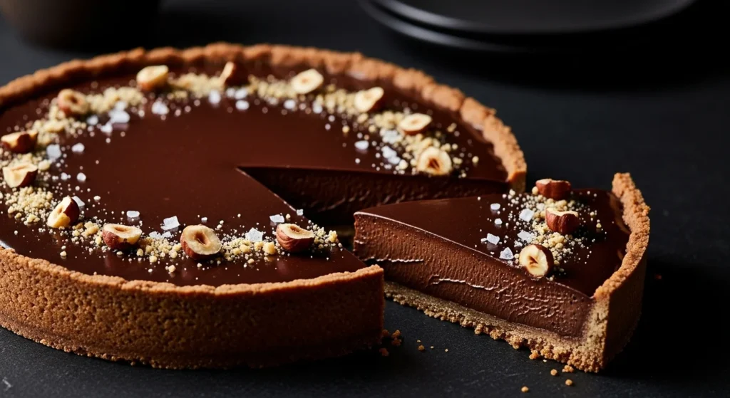 Chocolate Espresso Tart with Hazelnut Crust