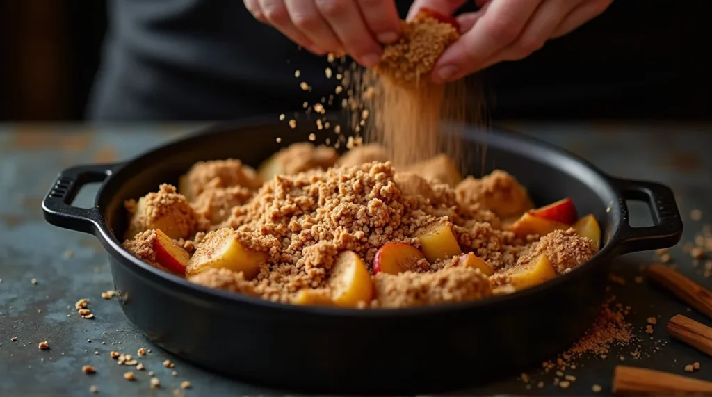 Air Fryer Apple Crisp Mid Making process