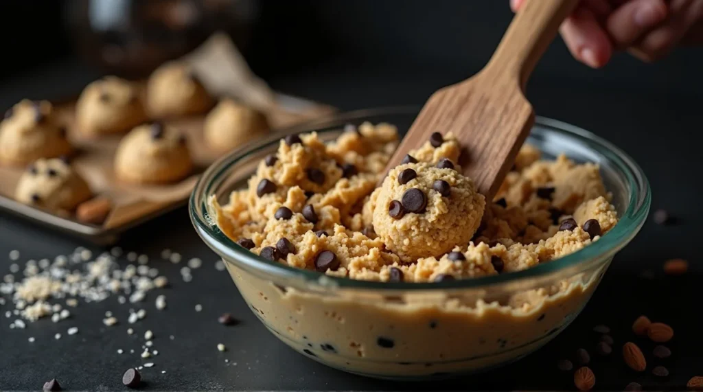 Almond Flour Chocolate Chip Cookies making proess