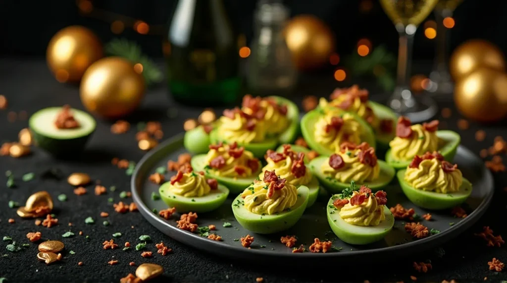 Avocado Deviled Eggs with Bacon