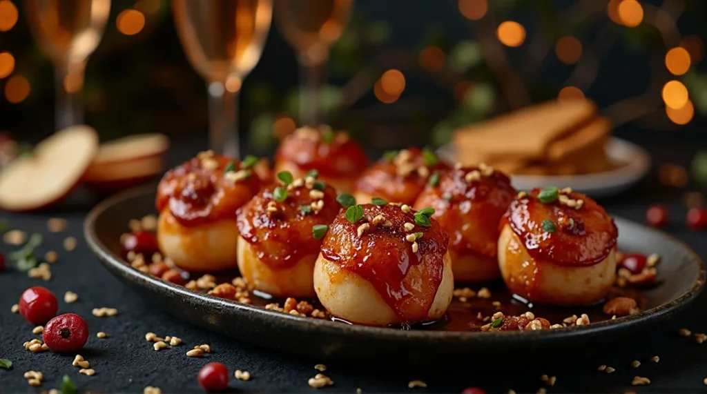 Bacon Wrapped Scallops with Hot Honey