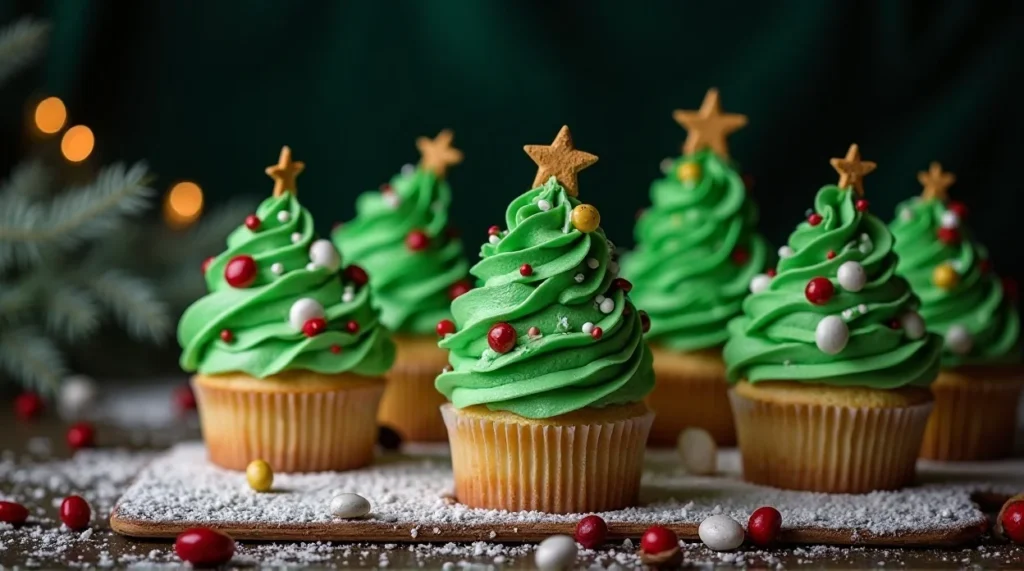 Classic Christmas Tree Cupcakes