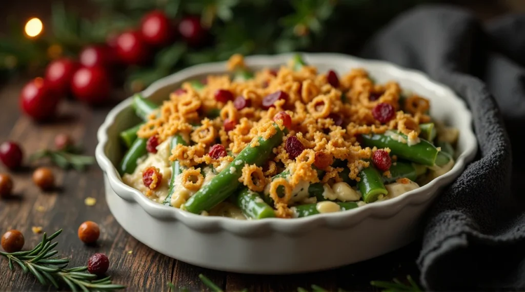Classic Green Bean Casserole with Cranberry Kick