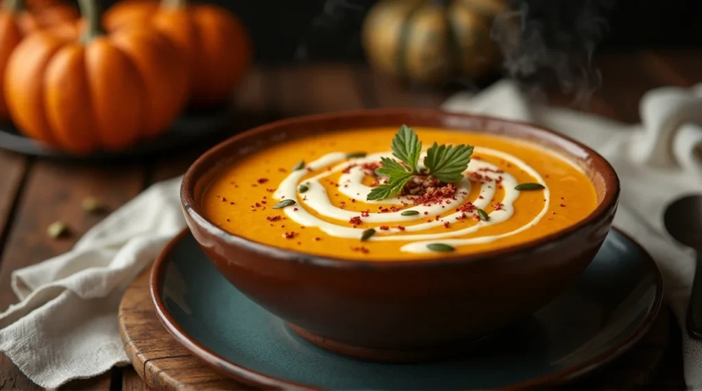 Creamy Pumpkin Soup with a Kick