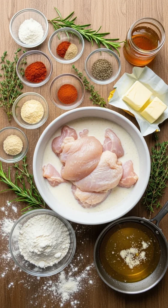 Crispy Honey Butter Fried Chicken cooking