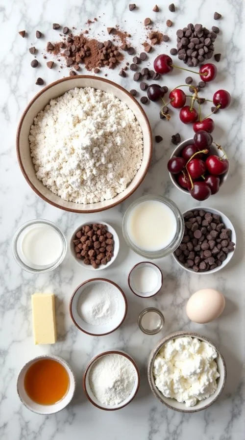 Dark Chocolate Cherry Muffins Recipe Ingredients