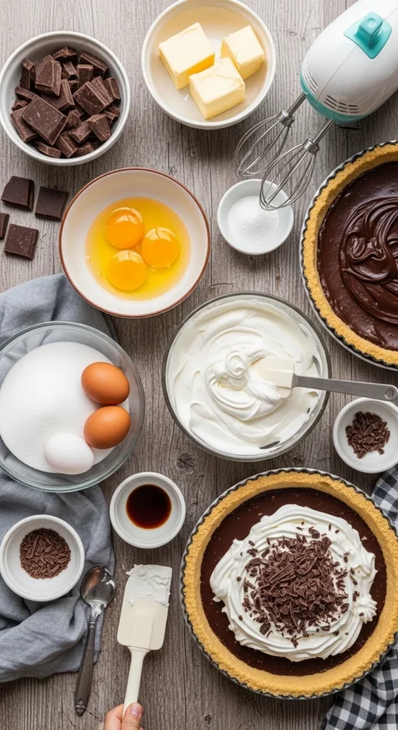 Dark Chocolate Silk Pie cooking