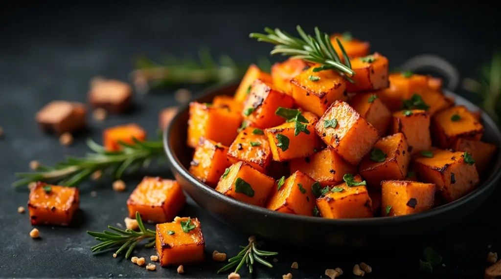 Garlic Herb Roasted Sweet Potatoes