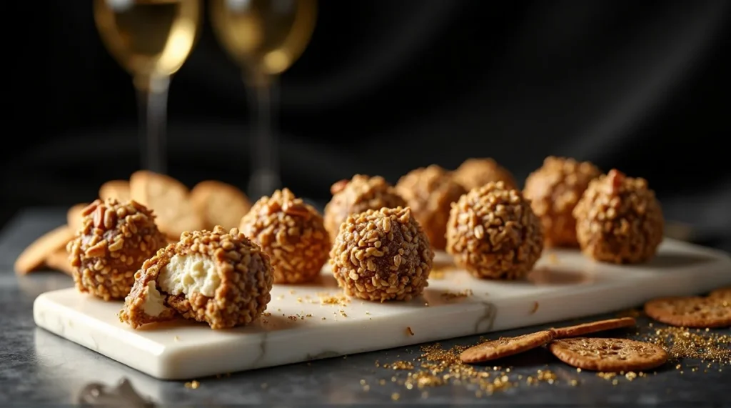 Glittery Cheese Ball Bites