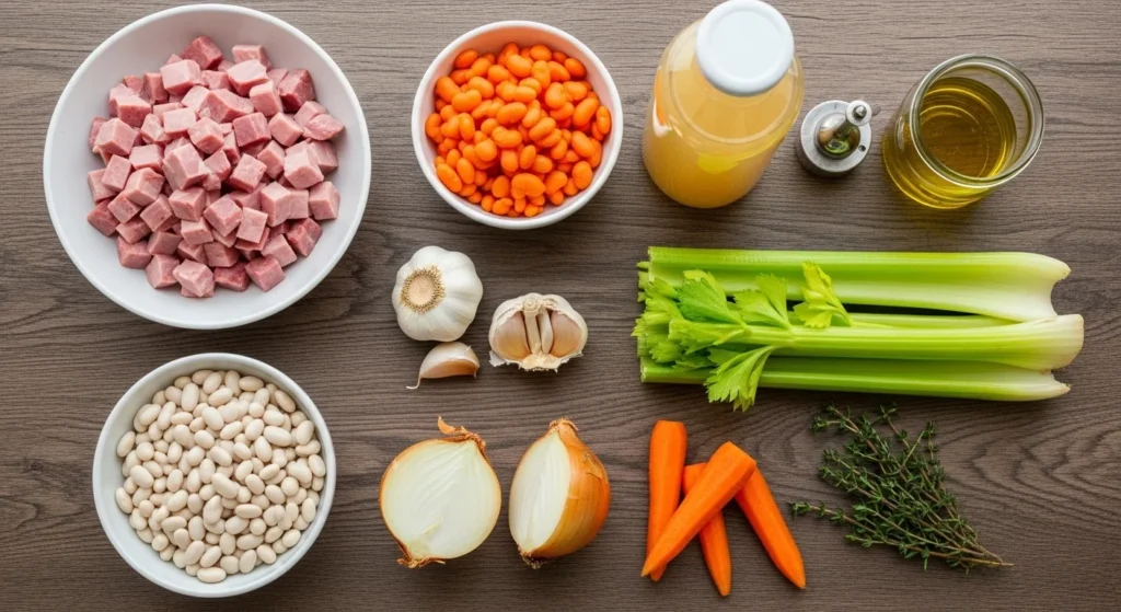 Ham and Bean Soup ingredients