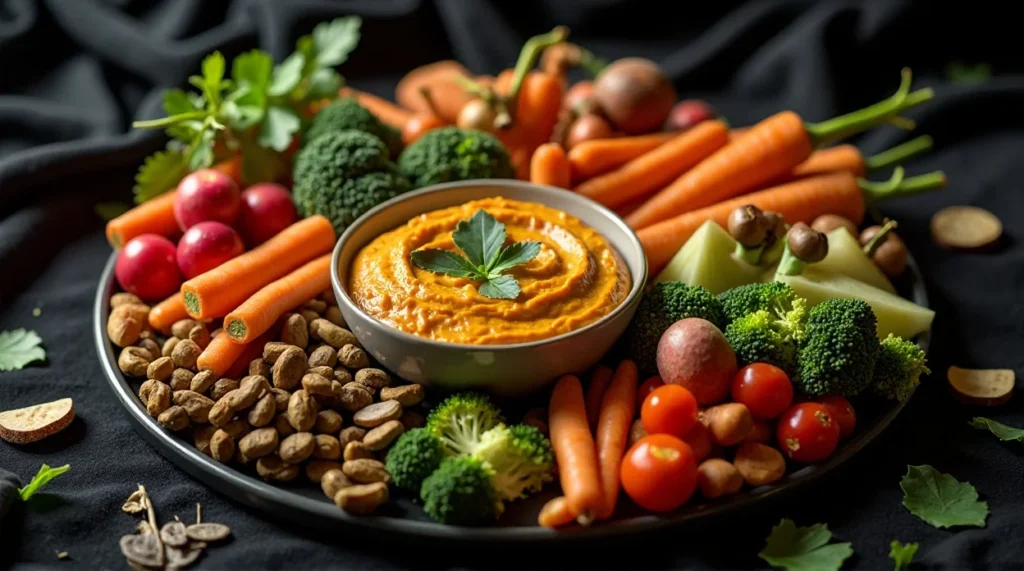 Harvest Veggie Platter with Pumpkin Dip