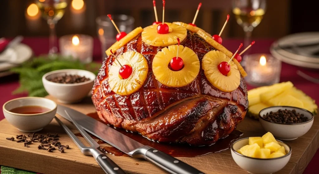 Honey-Glazed Ham with Pineapple