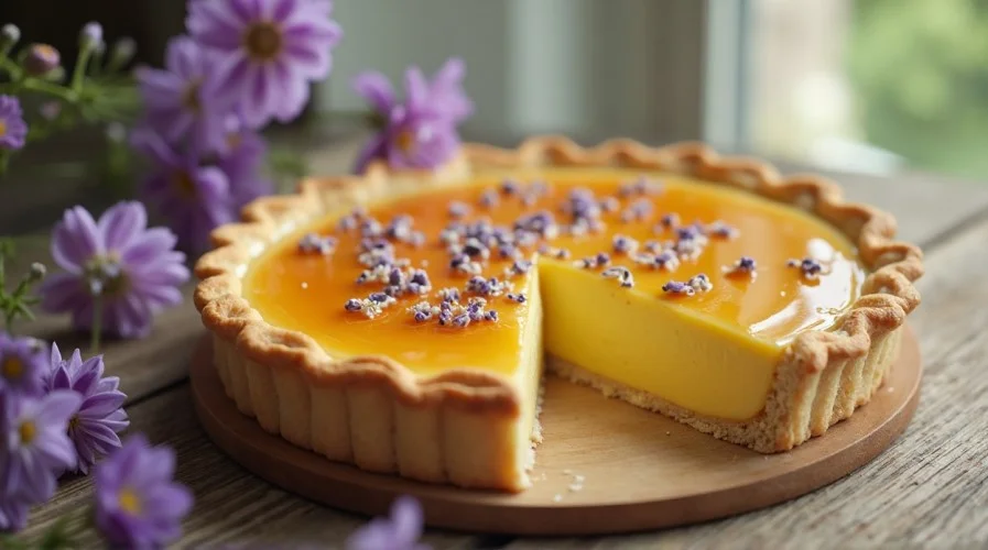 Honey Lavender Custard Pie