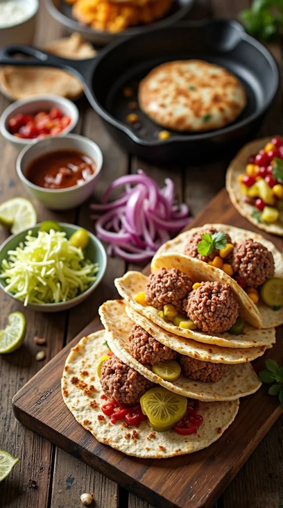 Juicy Smash Burger Tacos Recipe cooking