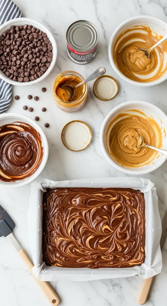 Peanut Butter Chocolate Fudge cooking