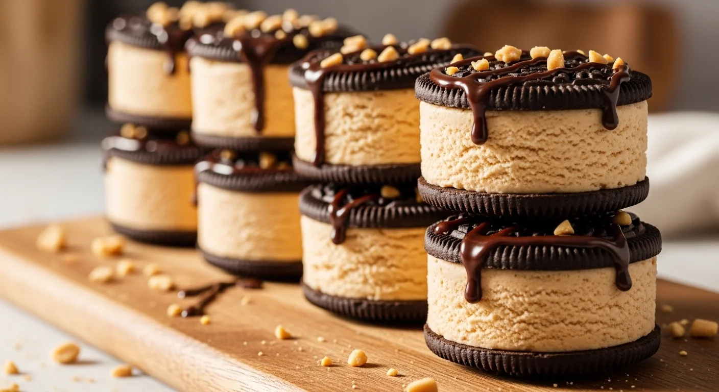 Peanut Butter Oreo Ice Cream Sandwiches