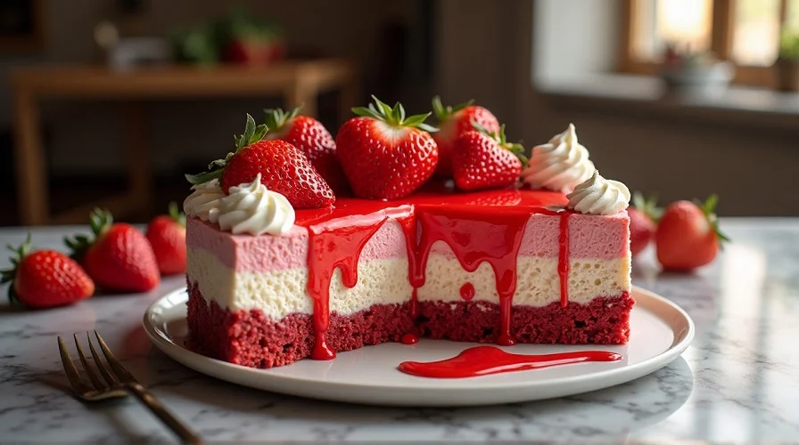 Red Velvet Strawberry Cheesecake Recipe