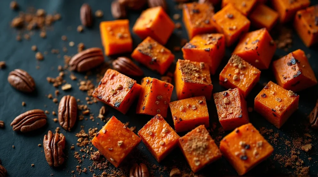 Roasted Cinnamon Sweet Potatoes with Pecans