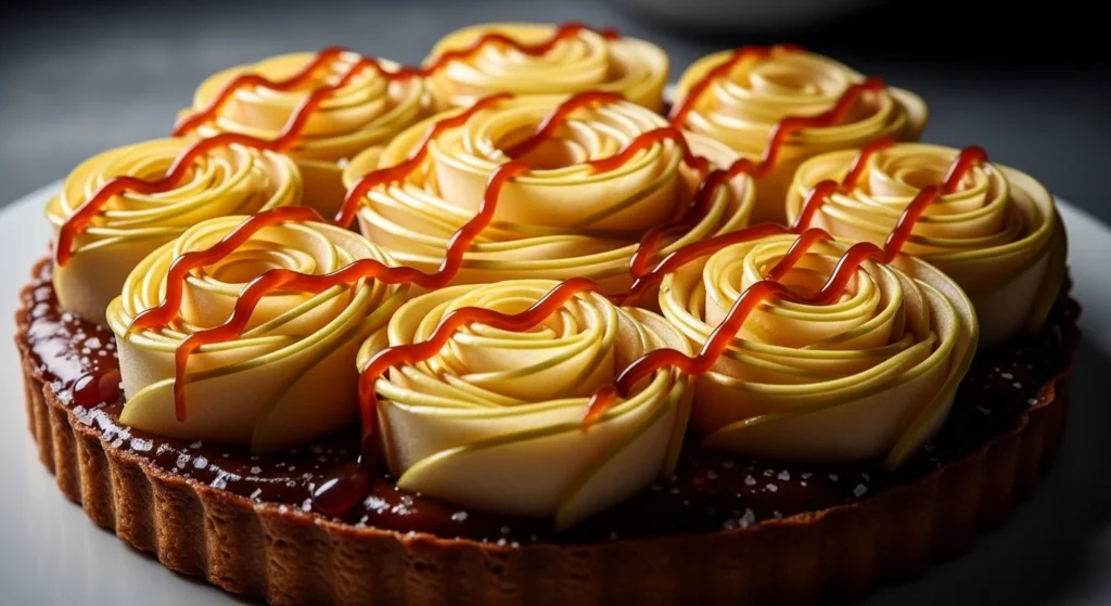 Salted Caramel Apple Rosette Tart