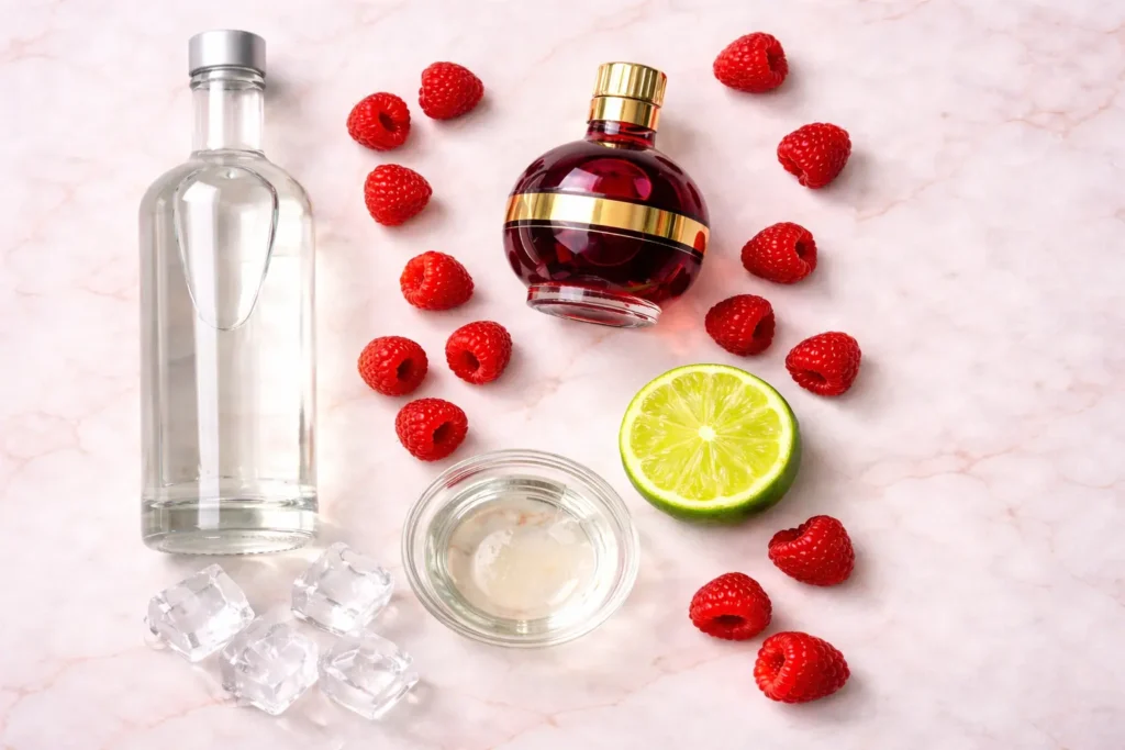 Smooth Raspberry Valentine’s Day Martini ingredients