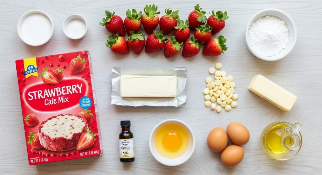 Strawberry Earthquake Cake ingredients