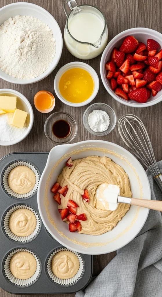 Strawberry Shortcake Muffins cooking