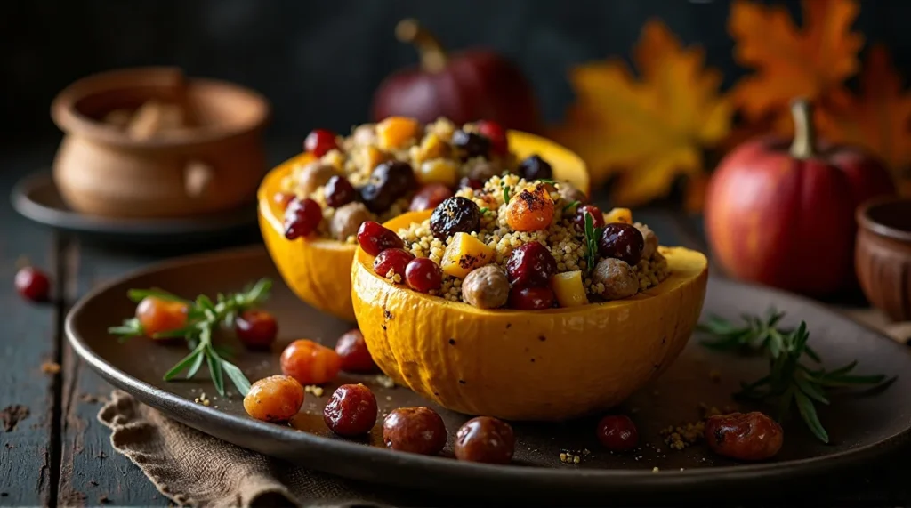 Stuffed Acorn Squash with Quinoa and Sausage